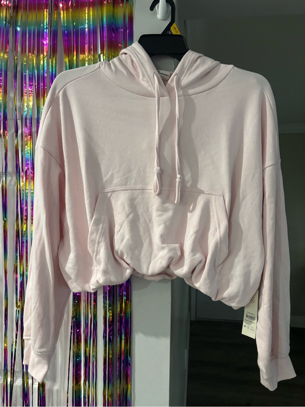 No Boundaries Light Pink Cropped Hoodie Sweatshirt